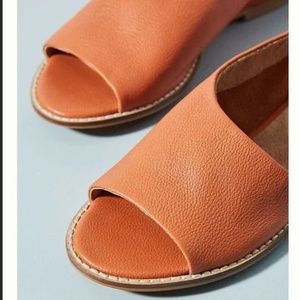 Anthropologie Souvenir D’Orsay Open-Toe Leather Flats Size 7.5